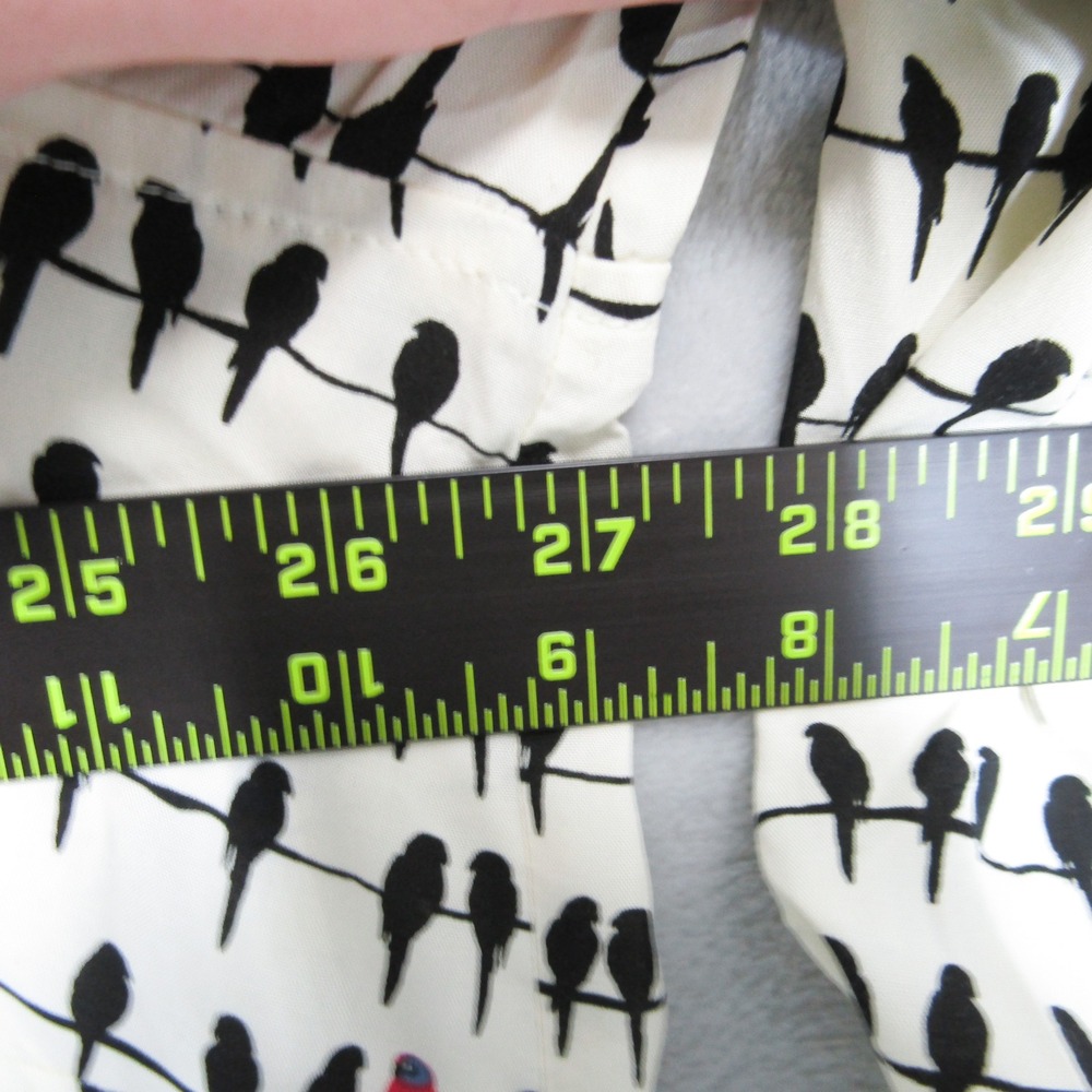 Jane and Delancey Bird Print Button Down Tunic Shirt Womens 2X Cream Rayon NWT - Picture 5 of 10